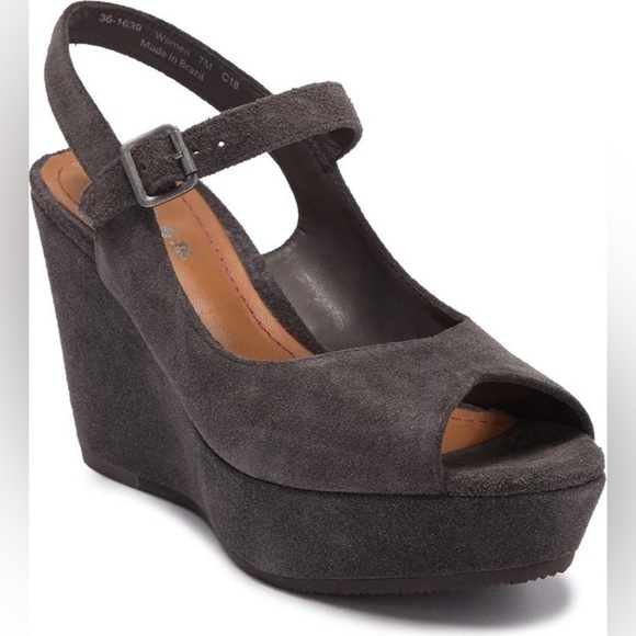 TRASK Tessa Platform Wedge Sandal, Grey, Size 9.5, NIB - Picture 4 of 15